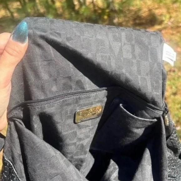 Furla Black Perforated Leather Hobo Bag - Women's Shoulder Tote - Picture 8 of 9